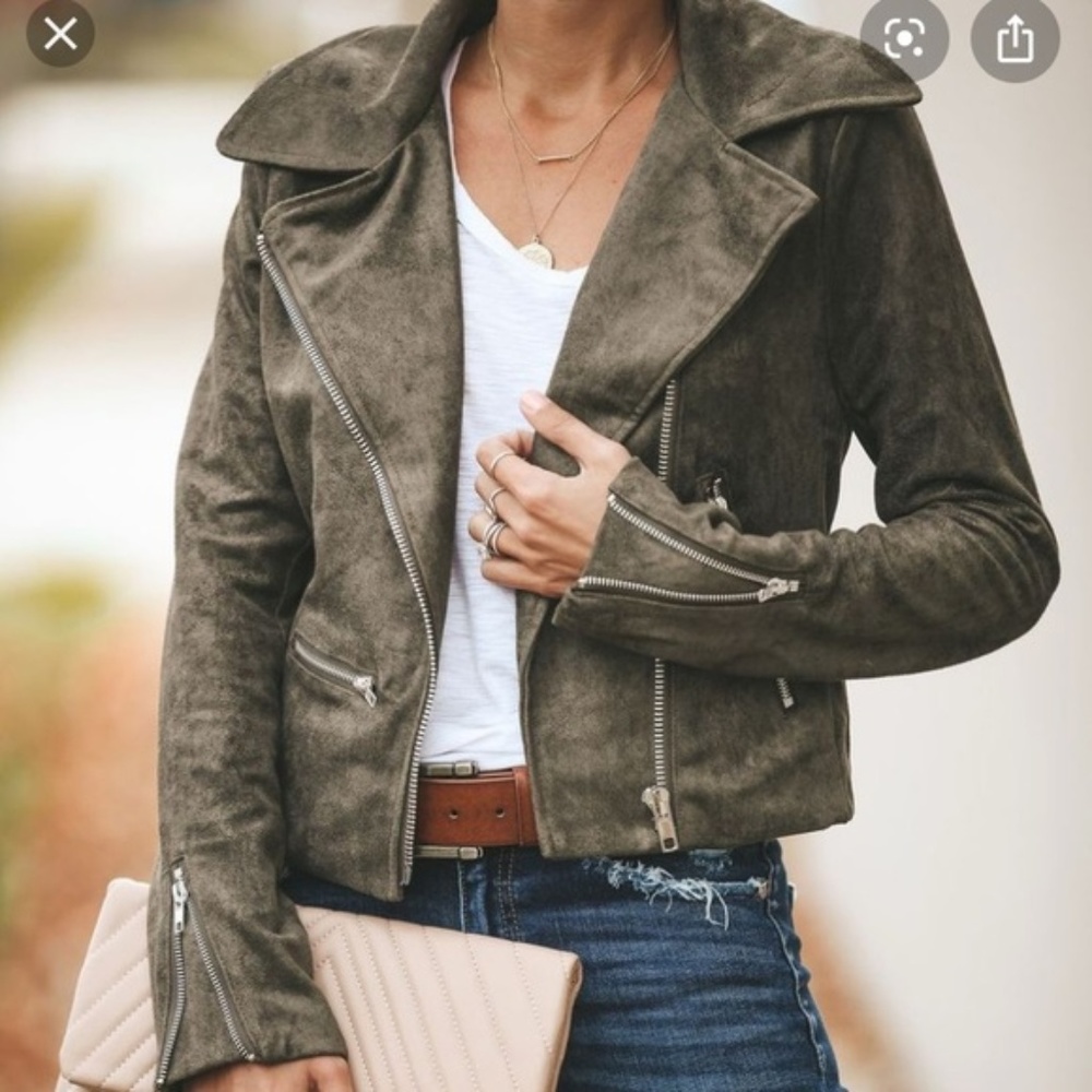 NWOT Olive moto jacket